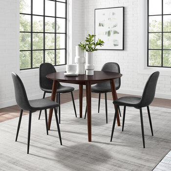 Crosley Furniture  Landon 5Pc Dining Set W/ Weston Chairs- Table & 4 Chairs In Distressed Black, 88'' W x 88'' D x 34'' H