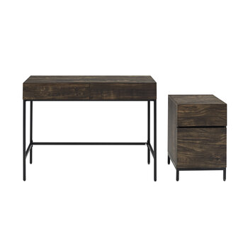 Crosley Furniture  Jacobsen 2Pc File Cabinet And Desk Set- Desk & File Cabinet In Brown Ash, 42-1/8'' W x 20'' D x 30-1/2'' H