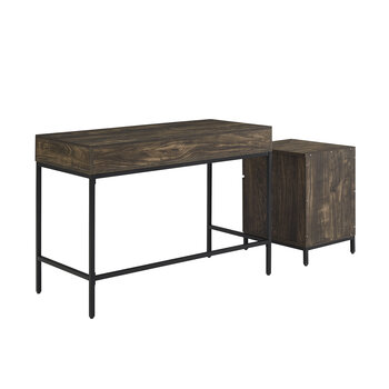 Crosley Furniture  Jacobsen 2Pc File Cabinet And Desk Set- Desk & File Cabinet In Brown Ash, 42-1/8'' W x 20'' D x 30-1/2'' H