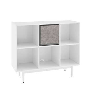 Crosley Furniture  Liam 6 Cube Record Storage Bookcase With Speaker- Bookcase & Speaker In White, 42-1/4'' W x 15-3/4'' D x 35-7/8'' H