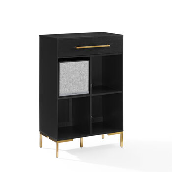 Crosley Furniture  Juno Record Storage Cube Bookcase With Speaker- Bookcase & Speaker In Black, 28'' W x 15'' D x 42-1/4'' H