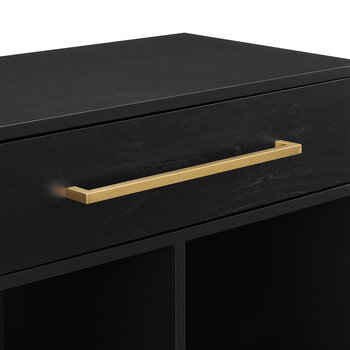 Crosley Furniture  Juno Record Storage Cube Bookcase With Speaker- Bookcase & Speaker In Black, 28'' W x 15'' D x 42-1/4'' H
