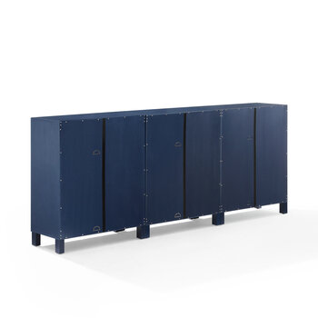 Crosley Furniture  Cassai 3Pc Media Storage Cabinet Set- 3 Storage Pantries In Navy, 90'' W x 16'' D x 38'' H