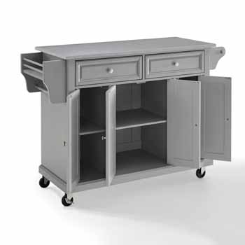 Crosley Furniture Portable Kitchen Cart Stainless Steel Top KitchenSource