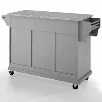 Crosley Furniture Portable Kitchen Cart Grey Granite Top KitchenSource