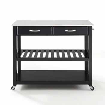 Crosley Furniture Kitchen Prep Cart Black Finish KitchenSource