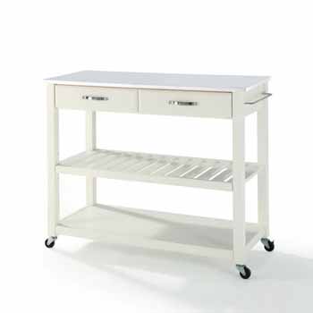 Crosley Furniture Kitchen Prep Cart White Finish KitchenSource