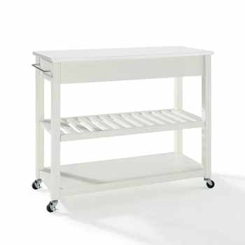 Crosley Furniture Kitchen Prep Cart White Finish KitchenSource