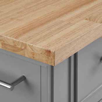 Wooden Top Gray Base & Gray Stools