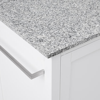 Crosley Furniture  Soren Gray Granite Top Kitchen Island/Cart In White, 42-1/8'' W x 18-1/8'' D x 37-1/2'' H