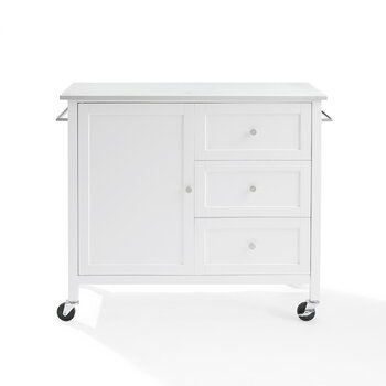 Crosley Furniture  Soren Stone Top Kitchen Island/Cart In White, 42-1/8'' W x 18-1/8'' D x 37-1/2'' H