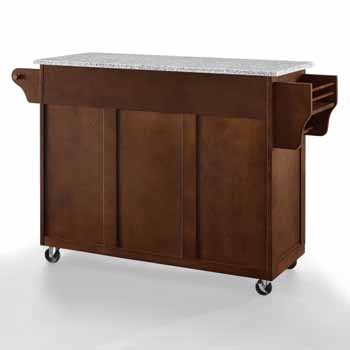 Crosley Furniture Eleanor Kitchen Island Cart with Grey Granite Top KitchenSource