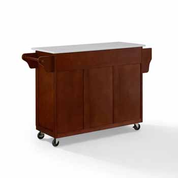 Crosley Furniture Eleanor Kitchen Island Cart with White Finish Granite Top KitchenSource