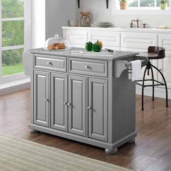Crosley Furniture Kitchen Island Grey Granite Top KitchenSource