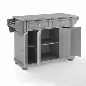 Crosley Furniture Kitchen Island Grey Granite Top KitchenSource