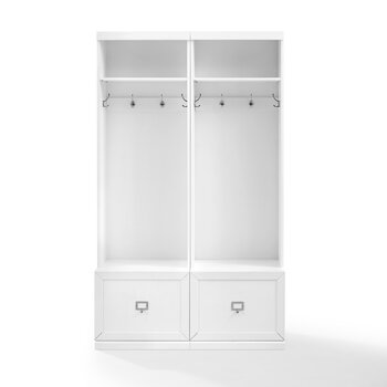 Crosley Furniture Harper 2Pc Entryway Set - 2 Hall Trees In White, 44'' W x 16-3/8'' D x 74'' H