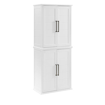 Crosley Furniture Bartlett Tall Storage Pantry - 2 Stackable Pantries In White, 30'' W x 15-3/4'' D x 72'' H