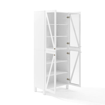 Crosley Furniture  Cassai Tall Storage Pantry - 2 Stackable Pantries In White, 30'' W x 16'' D x 72'' H