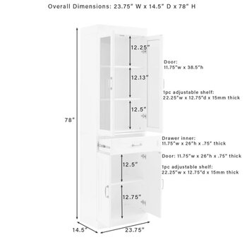 Glass Door Pantry - Dimensions