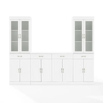 Sideboard And Glass Door Pantry Set - Front