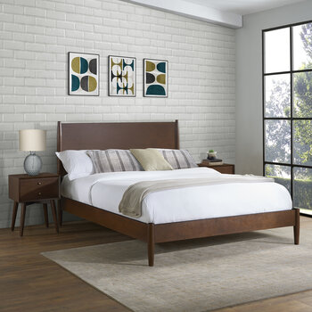 Crosley Furniture Landon Queen Bed - Headboard, Footboard, Rails In Mahogany, 64-1/4'' W x 45-3/4'' D x 85-1/4'' H