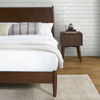 Crosley Furniture Landon Queen Bed - Headboard, Footboard, Rails In Mahogany, 64-1/4'' W x 45-3/4'' D x 85-1/4'' H