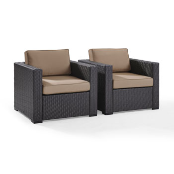 Set w/ Mocha Cushions - 2 Chairs, View 1