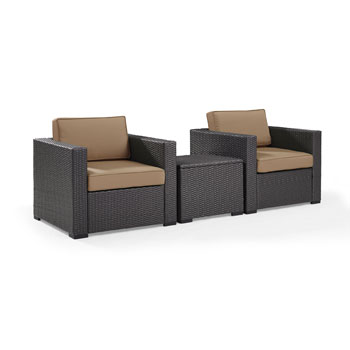 Set w/ Mocha Cushions - 2 Chairs & Coffee Table View 2
