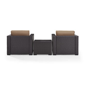Set w/ Mocha Cushions - 2 Chairs & Coffee Table View 3
