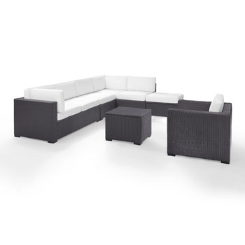 White, 2 Loveseats, Armless Chair, Arm Chair, Coffee Table, Ottoman - Product View 2