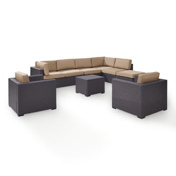 Set in Mocha, 2 Loveseats, 2 Armchairs, Armless Chair, Coffee Table & Ottoman, View 2