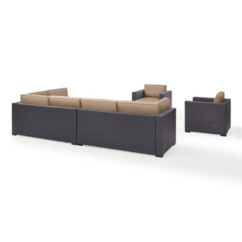 Set in Mocha, 2 Loveseats, 2 Armchairs, Armless Chair, Coffee Table & Ottoman, View 3