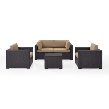 Set in Mocha, 2 Armchairs, 2 Corner Chairs, & Coffee Table, View 1