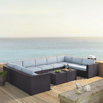 Mist, 4 Loveseats, Armless Chair & Coffee Table, Lifestyle View