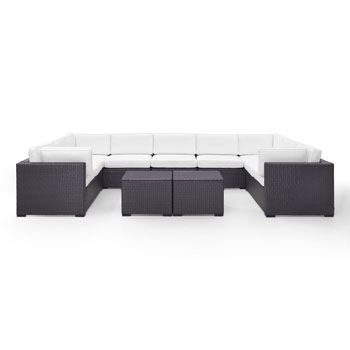 White, 4 Loveseats, Armless Chair & Coffee Table, View 1