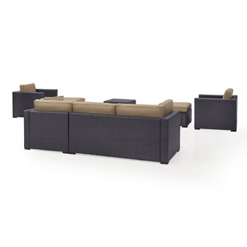 Mocha, Loveseat, 2 Arm Chairs, Corner Chair, Coffee Table, 2 Ottomans - Product View 3
