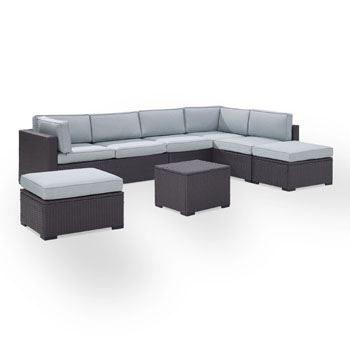 Mist, 2 Loveseats, Armless Chair, Coffee Table, 2 Ottomans - Product View 2