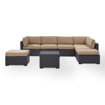 Mocha, 2 Loveseats, Armless Chair, Coffee Table, 2 Ottomans - Product View 1