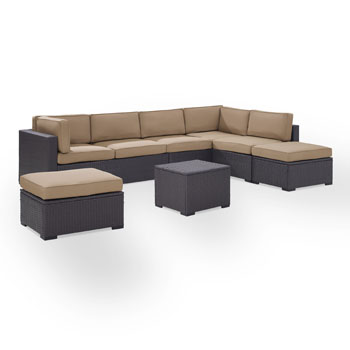 Mocha, 2 Loveseats, Armless Chair, Coffee Table, 2 Ottomans - Product View 2
