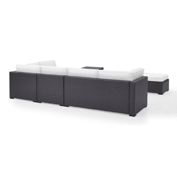 White, 2 Loveseats, Armless Chair, Coffee Table, 2 Ottomans - Product View 3
