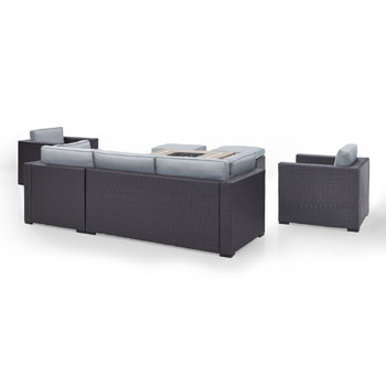 Mist, Loveseat, Corner Chair, 2 Arm Chairs, 2 Ottomans, Tucson Firetable - Product View 3