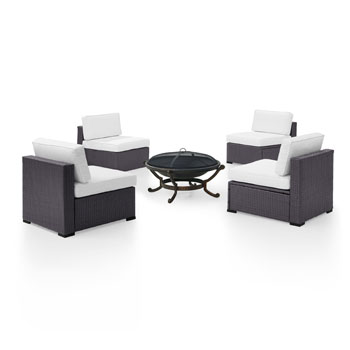 Set in White, 4 Chairs, & Firepit, View 3