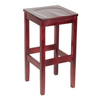 Bulldog Backless Wood Bar Stool With Contour Seat by Cambridge