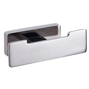 Cool Lines Penthouse Collection Stainless Steel Bathroom Double Hook in Polished Finish
