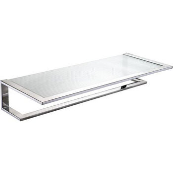 Cool-Line Platinum Collection Bathroom Glass Shelf with Towel Bar