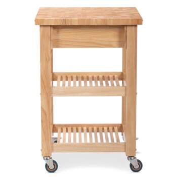 Chris & Chris The Essential Series Kitchen Cart with End Grain Wood in Natural, 24'' W x 20'' D x 36'' H