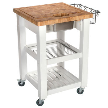 Chris & Chris Pro Chef Food Prep Station in White, 24'' W x 24'' D x 35-3/4'' H