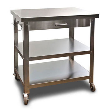 Danver Stainless Steel Kitchen Cart with Wheels