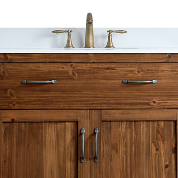 Design Element Bryson 36'' W Bathroom Vanity Cabinet Base Only in Walnut, 35-1/4'' W x 21-1/2'' D x 34-1/2'' H, Decorative Hardware