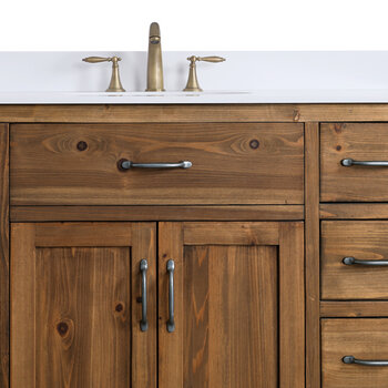 Design Element Bryson 48'' W Bathroom Vanity Cabinet Base Only in Walnut, 47'' W x 21-1/2'' D x 34-1/2'' H, Angle View